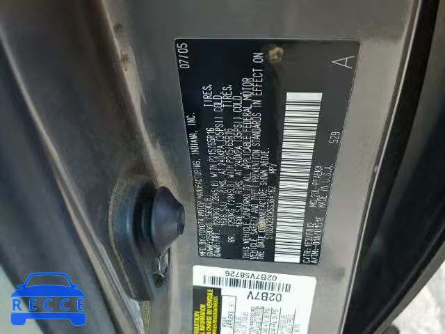 2005 TOYOTA SIENNA CE/ 5TDZA23CX5S364162 image 9