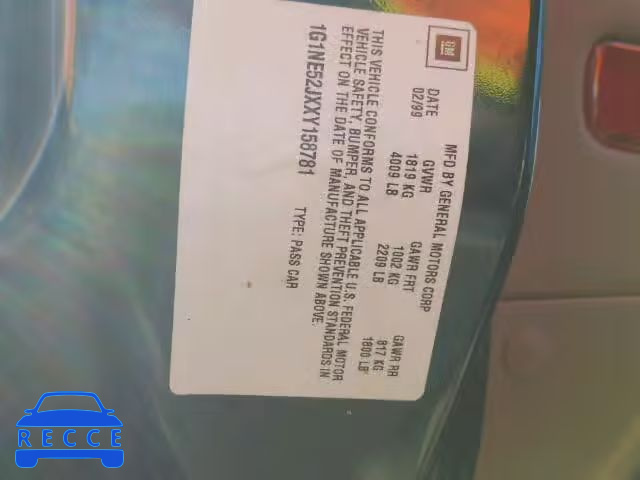 1999 CHEVROLET MALIBU LS 1G1NE52JXXY158781 зображення 9