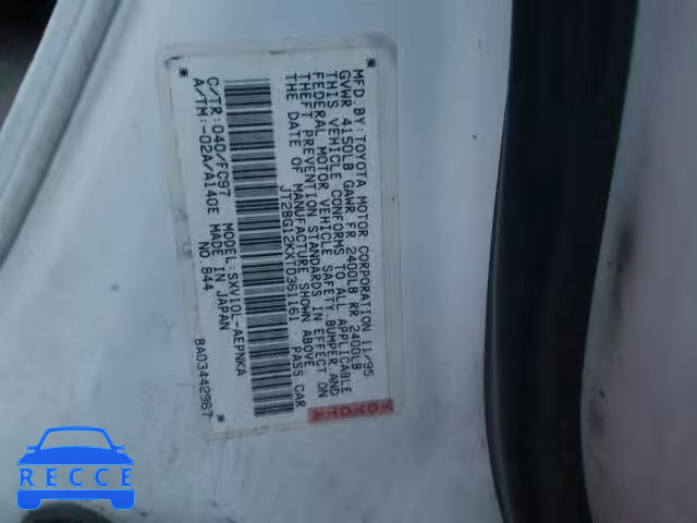 1996 TOYOTA CAMRY DX/L JT2BG12KXT0361161 зображення 9