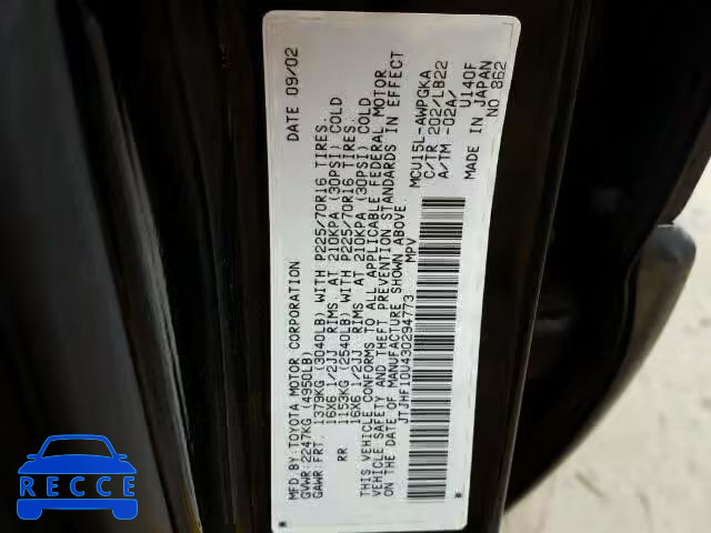 2003 LEXUS RX 300 JTJHF10U430294773 image 9