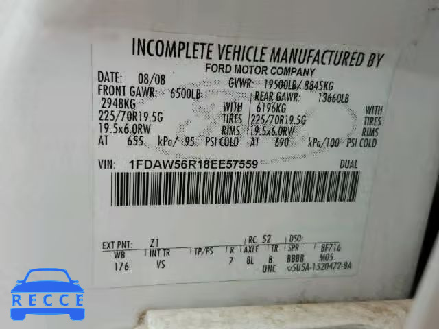2008 FORD F550 SUPER 1FDAW56R18EE57559 image 9