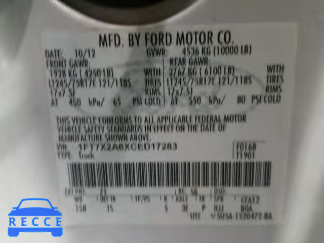 2012 FORD F250 SUPER 1FT7X2A6XCED17283 image 9
