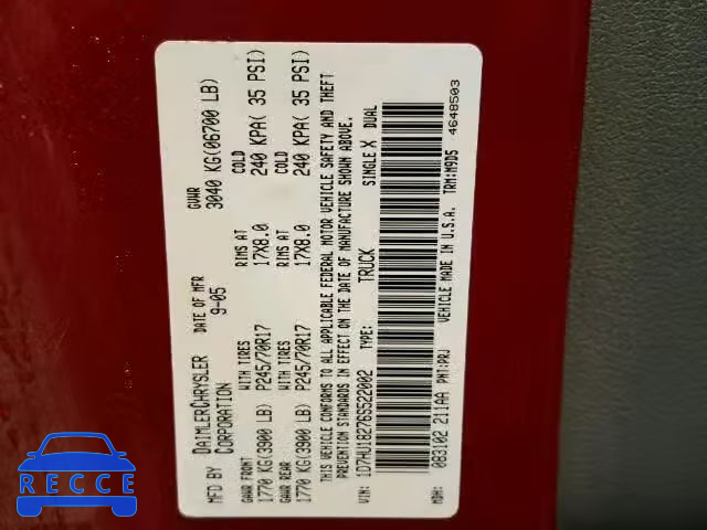 2006 DODGE RAM 1500 Q 1D7HU18276S522002 image 9