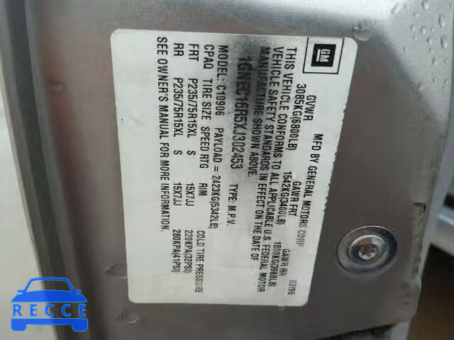 1999 CHEVROLET C1500 SUBU 1GNEC16R5XJ302453 image 9