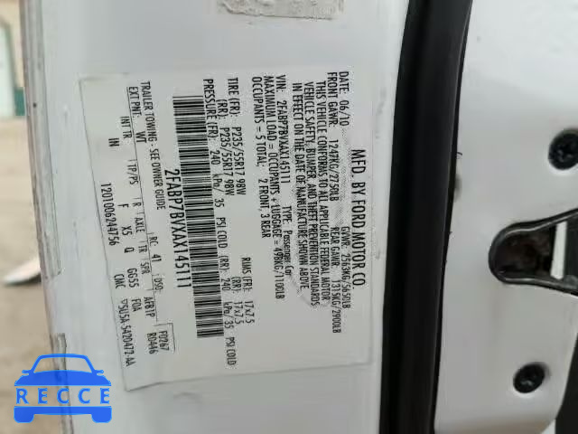 2010 FORD CROWN VIC 2FABP7BVXAX145111 image 9