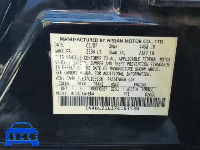 2007 NISSAN ALTIMA 3.5 1N4BL21E37C163536 image 9