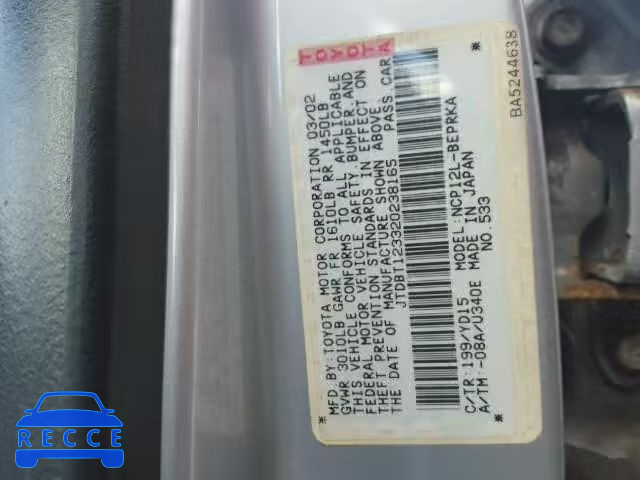 2002 TOYOTA ECHO JTDBT123320238165 image 9
