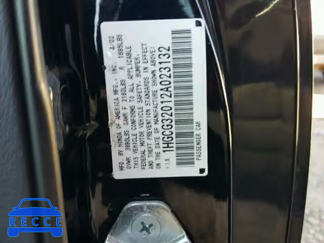 2002 HONDA ACCORD SE 1HGCG32012A023132 image 9