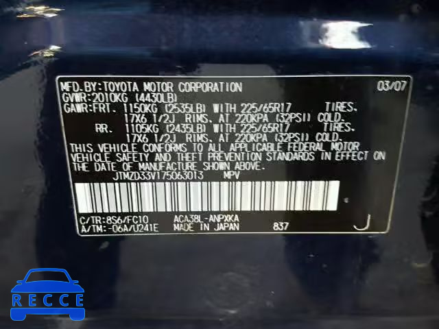 2007 TOYOTA RAV4 JTMZD33V175063013 image 9