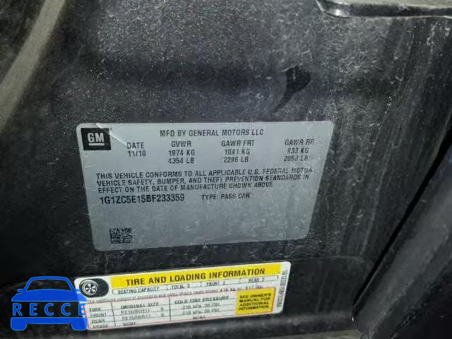 2011 CHEVROLET MALIBU 1LT 1G1ZC5E15BF233359 image 9