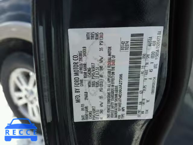 2006 FORD EXPLORER E 1FMEU74E06UA27396 image 9