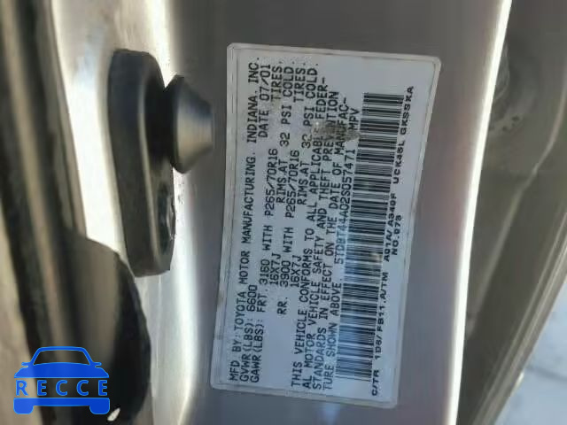 2002 TOYOTA SEQUOIA SR 5TDBT44A02S057471 image 9