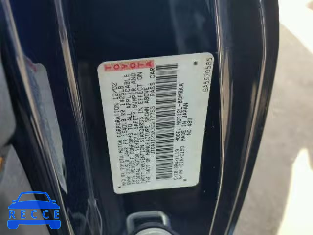 2003 TOYOTA ECHO JTDAT123X30277753 image 9