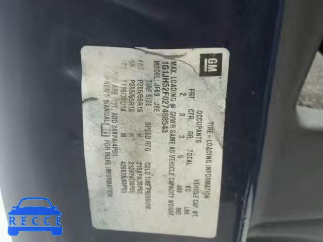 2002 CHEVROLET CAVALIER L 1G1JH52F027488543 image 9