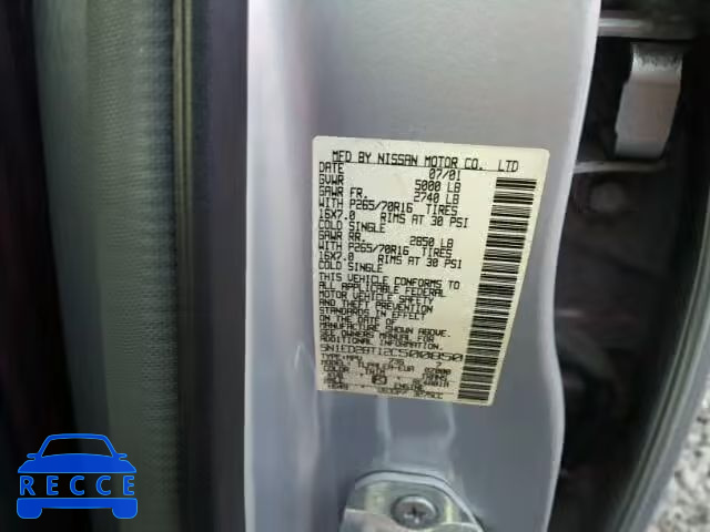 2002 NISSAN XTERRA XE/ 5N1ED28T12C500850 Bild 9