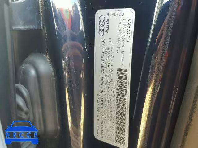 2006 AUDI A8 L QUATT WAUML44E06N019971 зображення 9