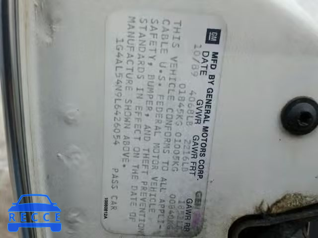 1990 BUICK CENTURY LI 1G4AL54N9L6426054 image 9