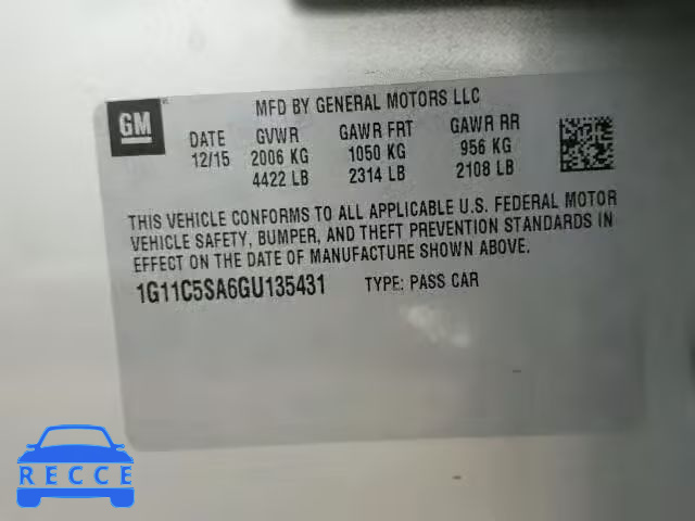 2016 CHEVROLET MALIBU LIM 1G11C5SA6GU135431 image 9