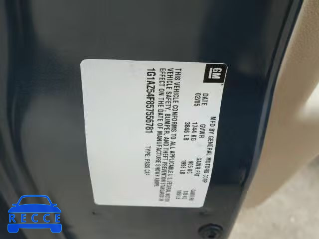 2005 CHEVROLET COBALT LT 1G1AZ54F857556781 image 9