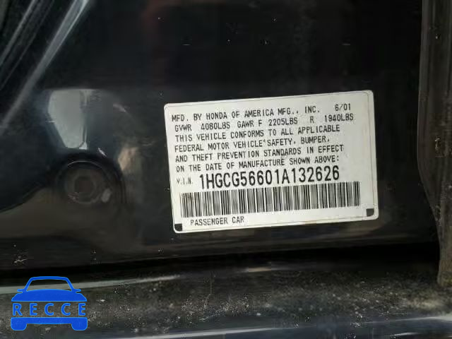 2001 HONDA ACCORD EX 1HGCG56601A132626 image 9