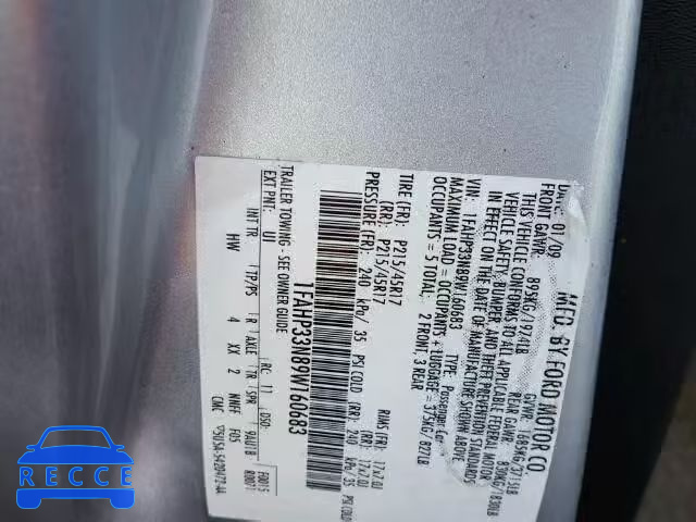 2009 FORD FOCUS SES 1FAHP33N89W160683 image 9