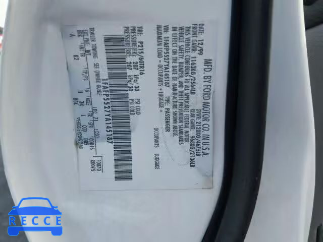 2000 FORD TAURUS SES 1FAFP5527YA145187 image 9