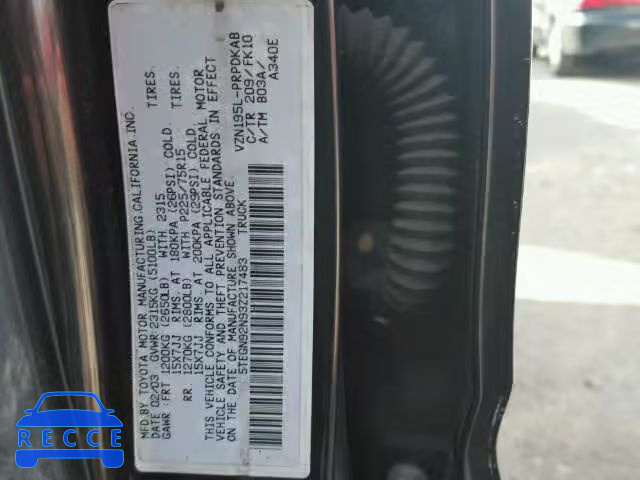 2003 TOYOTA TACOMA PRE 5TEGN92N93Z217483 image 9
