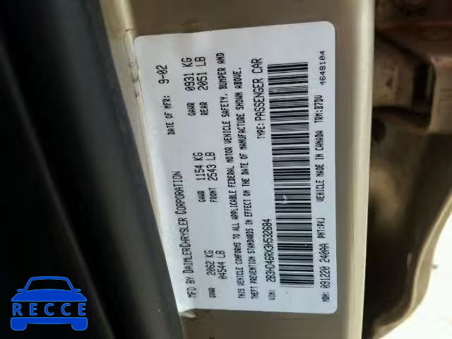 2003 DODGE INTREPID S 2B3HD46RX3H532684 image 9