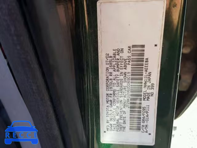 2002 TOYOTA PRIUS JT2BK12U620069019 image 9