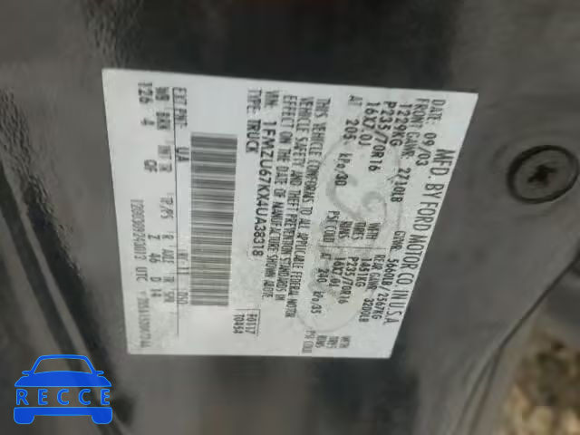 2004 FORD EXPLORER S 1FMZU67KX4UA38318 image 9