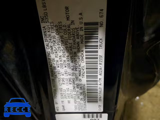 2006 TOYOTA TACOMA ACCESS CAB 5TEUX42N56Z283856 image 9