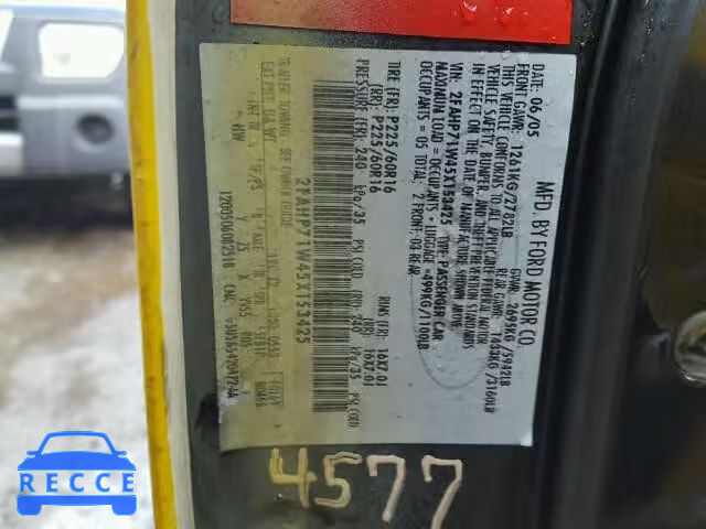 2005 FORD CROWN VIC 2FAHP71W45X153425 image 9