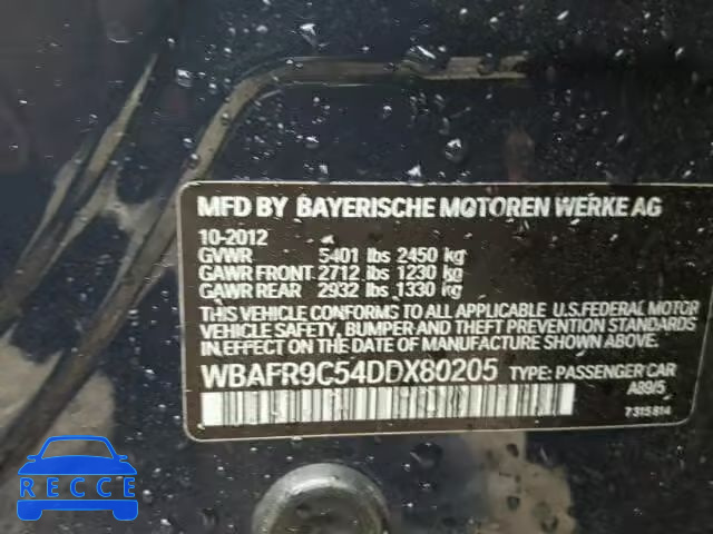 2013 BMW 550I WBAFR9C54DDX80205 image 9