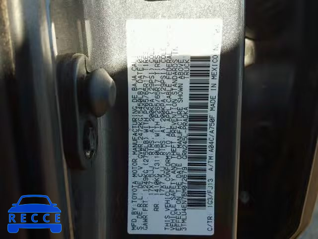 2011 TOYOTA TACOMA DOU 3TMLU4EN7BM072679 зображення 9