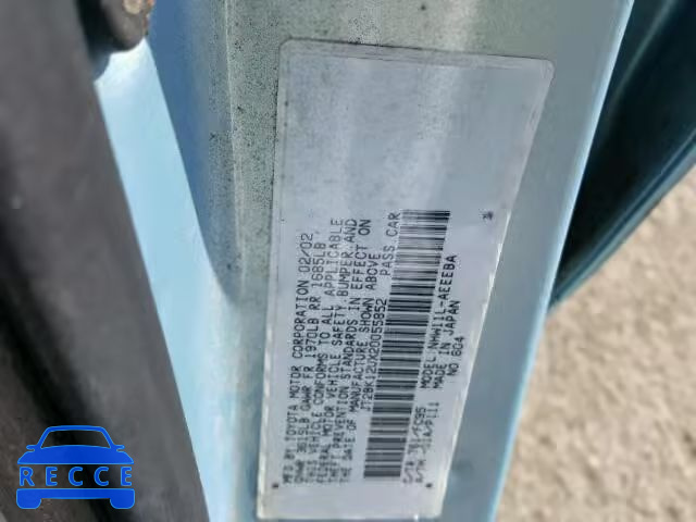 2002 TOYOTA PRIUS JT2BK12UX20055852 image 9