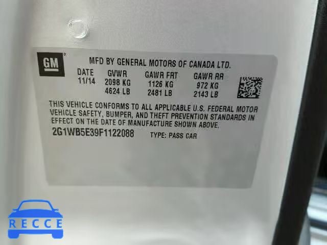 2015 CHEVROLET IMPALA LIM 2G1WB5E39F1122088 image 9