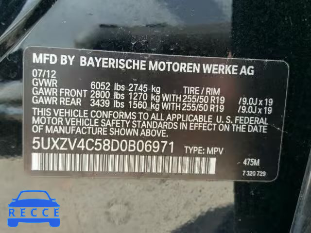 2013 BMW X5 XDRIVE3 5UXZV4C58D0B06971 image 9