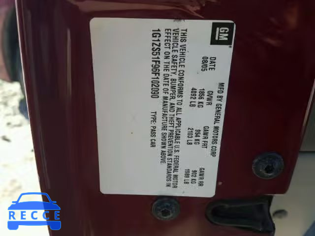 2006 CHEVROLET MALIBU LS 1G1ZS51F96F102090 image 9
