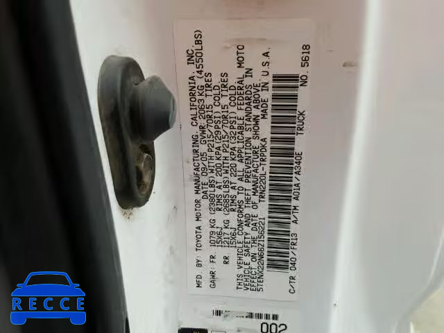 2006 TOYOTA TACOMA 5TENX22N66Z156221 image 9