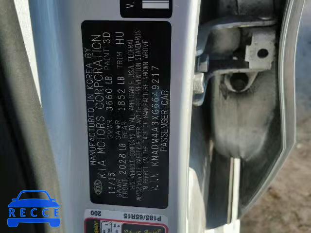 2016 KIA RIO LX KNADM4A3XG6649217 image 9