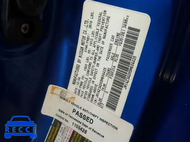 2005 NISSAN 350Z JN1AZ34DX5M604425 Bild 9