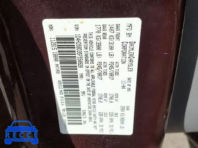 2005 DODGE DURANGO LI 1D4HD58D35F550828 image 9