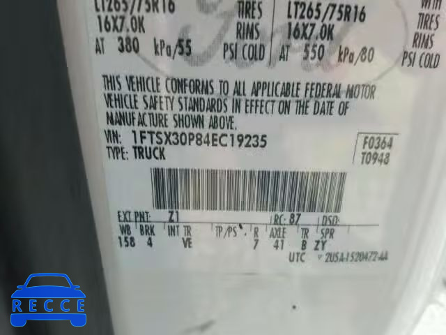 2004 FORD F350 SUPER 1FTSX30P84EC19235 image 9