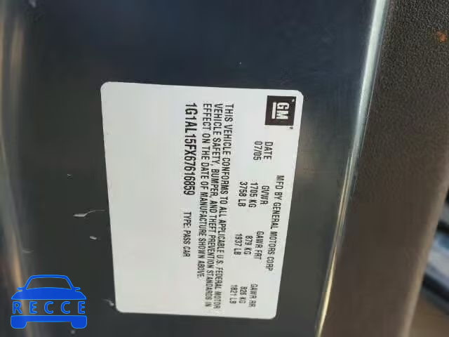 2006 CHEVROLET COBALT LT 1G1AL15FX67616859 image 9