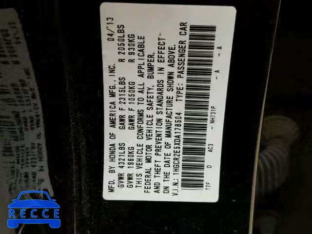 2013 HONDA ACCORD SPO 1HGCR2E5XDA178504 image 9