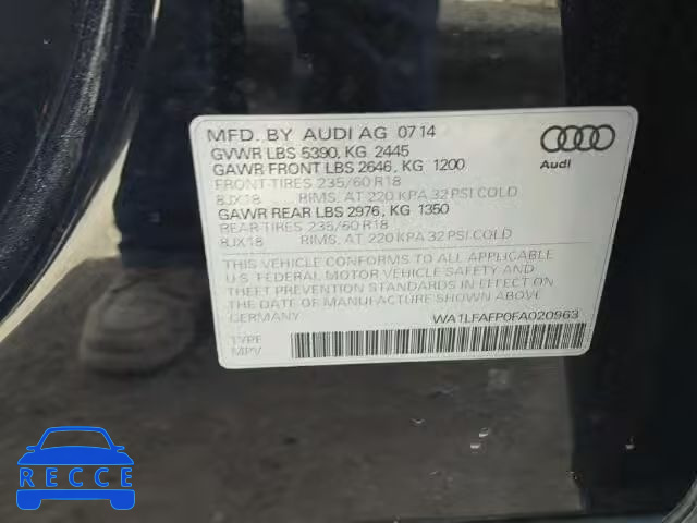 2015 AUDI Q5 PREMIUM WA1LFAFP0FA020963 image 9