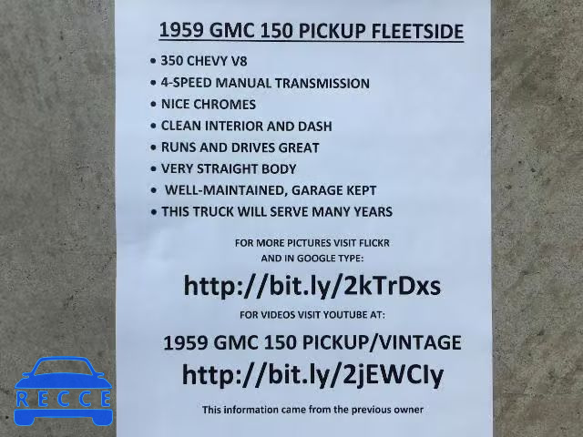 1959 GMC PICKUP 152CS2314B зображення 9