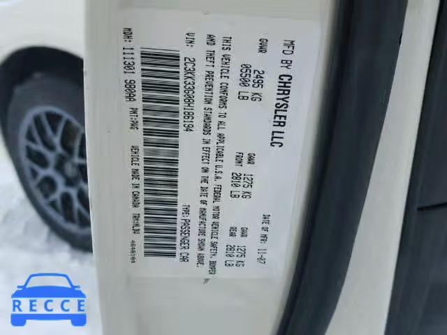 2008 CHRYSLER 300 LIMITE 2C3KK33G08H186194 Bild 9