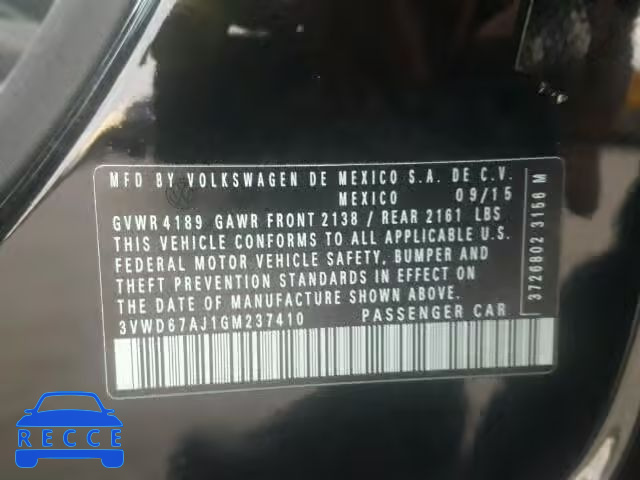 2016 VOLKSWAGEN JETTA SE 3VWD67AJ1GM237410 image 9