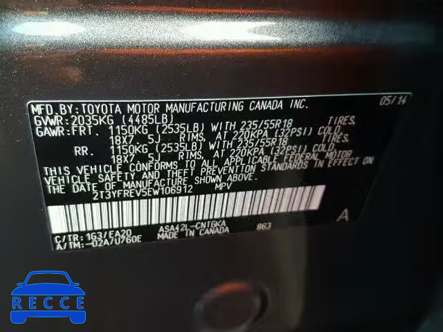 2014 TOYOTA RAV4 LIMIT 2T3YFREV5EW106912 image 9